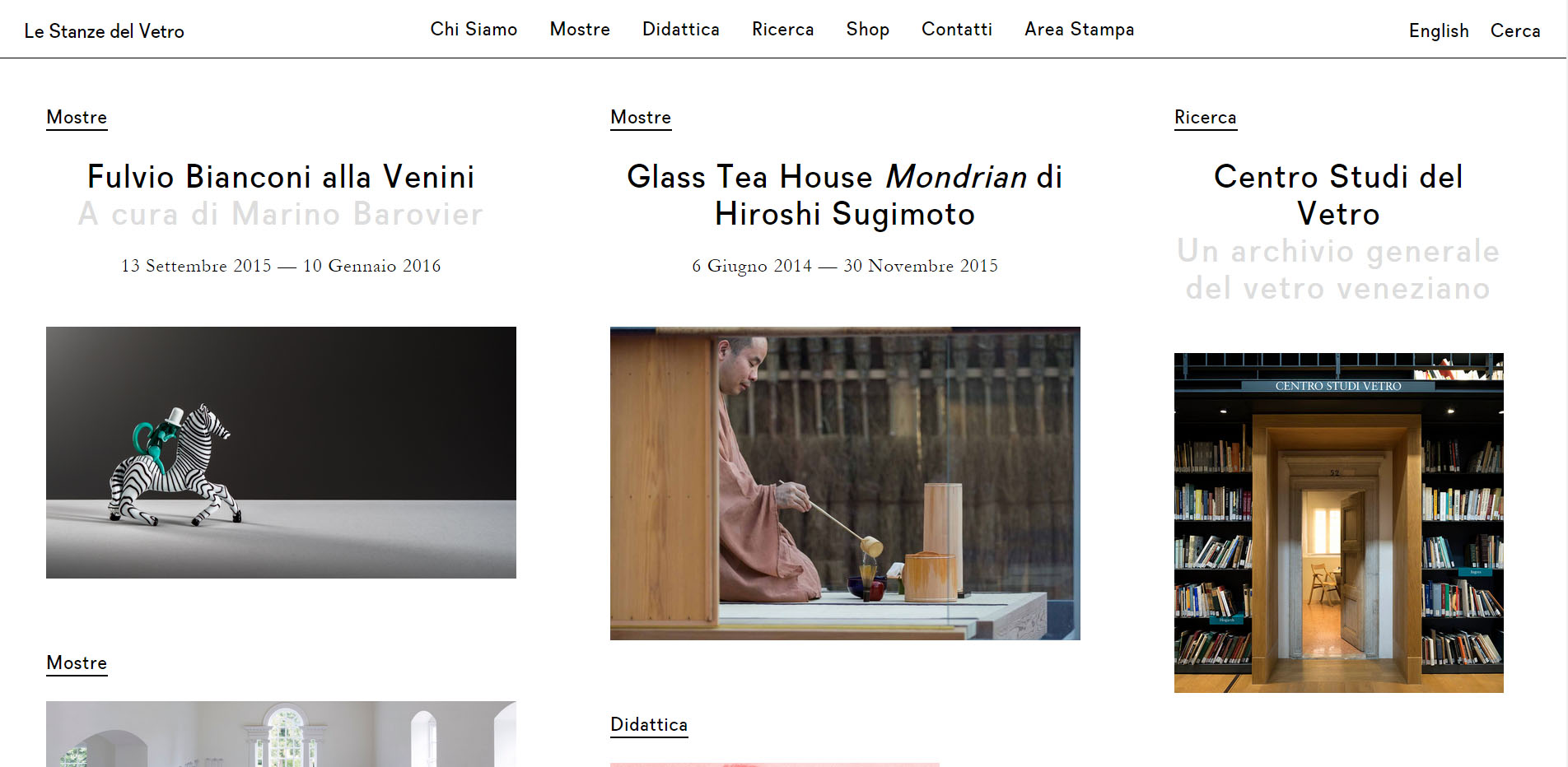 On line nuovo sito e pagina Facebook de Le Stanze del Vetro